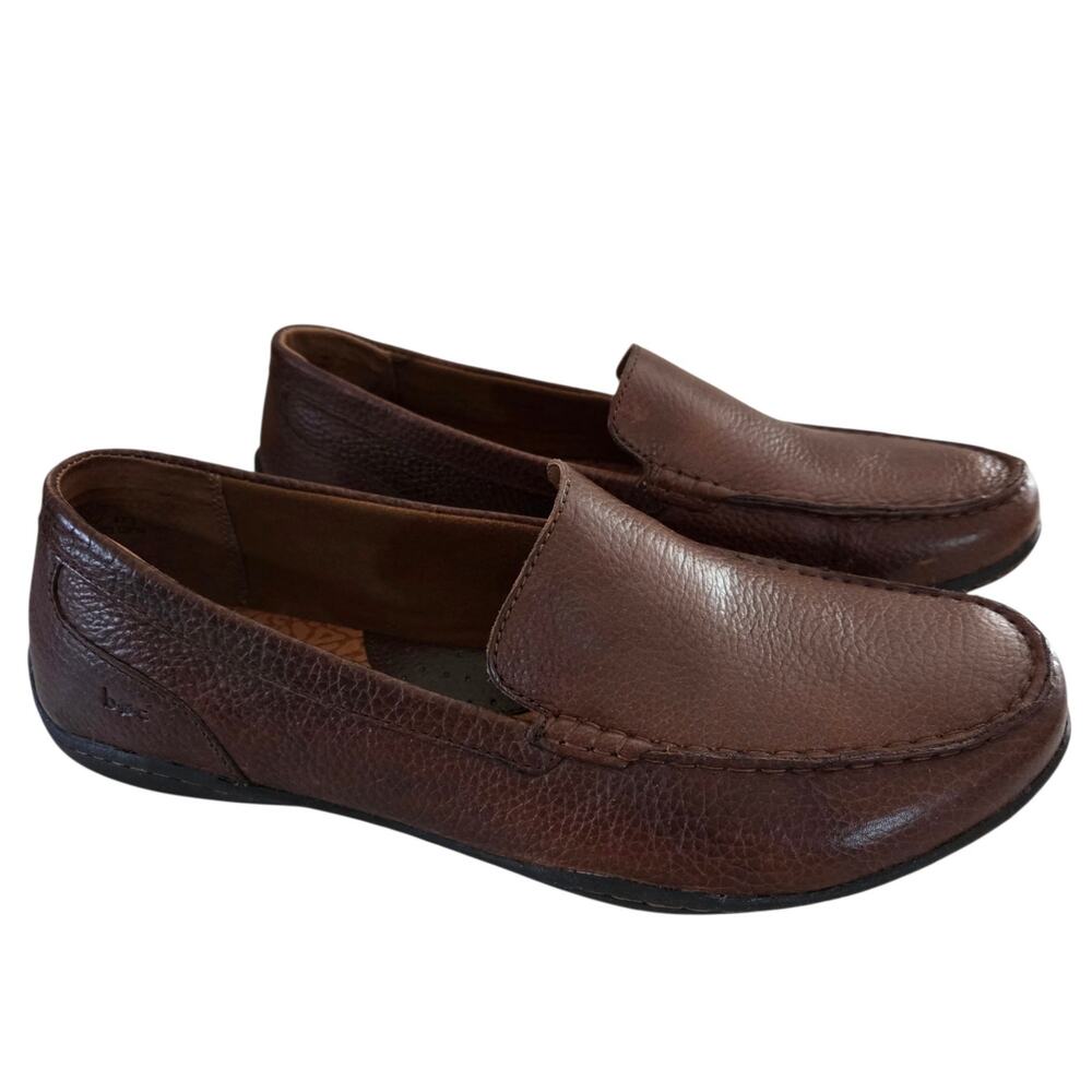 Born BOC Merton Dark Brown French Roast Leather Comfort Loafers Sz 13 Men's